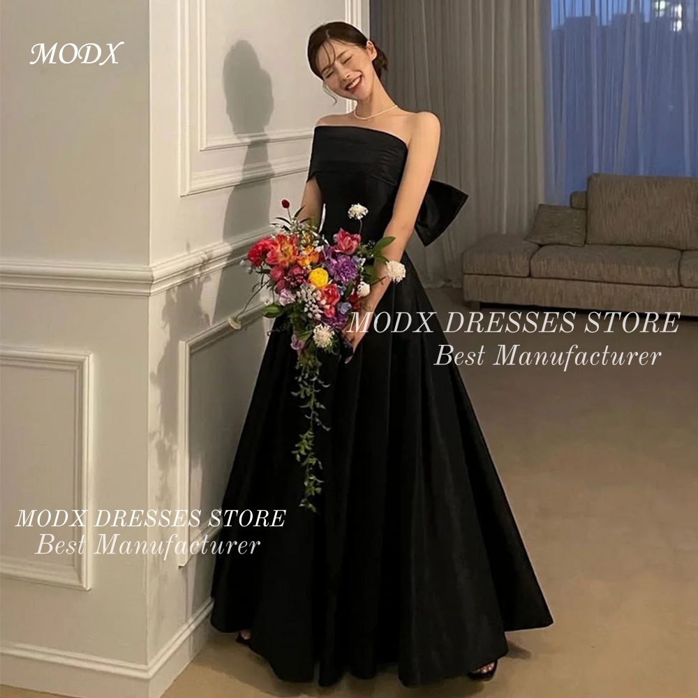 Modern Korean Lifestyle - MODX Elegant Black One-Shoulder Korean Wedding