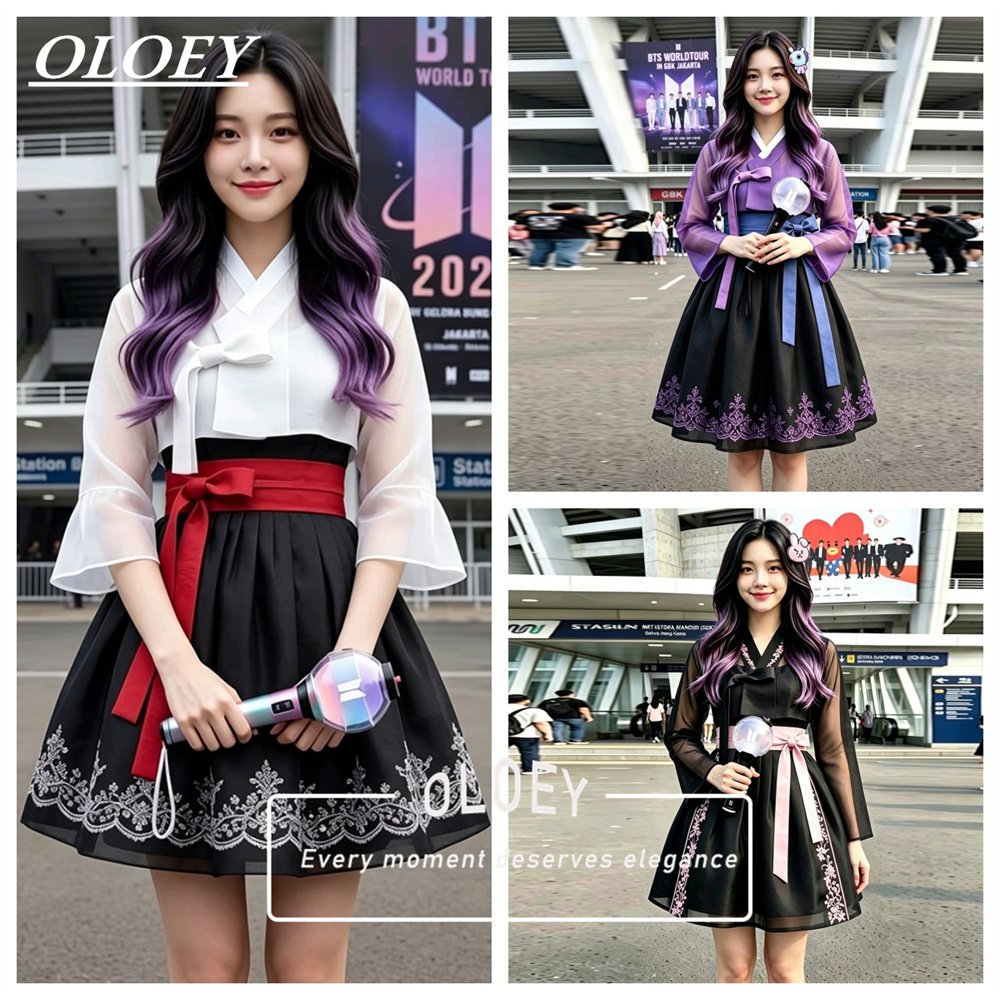 Modern Korean Lifestyle - OLOEY Modern Appliques Short Concert Hanbok