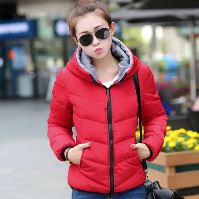 Red Female Coats Short Quilted - огляд і ціна Modern Korean Lifestyle